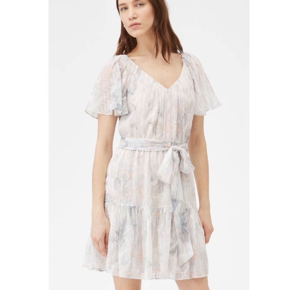 Rebecca Taylor Floral Mini Dress in Pastel Shades